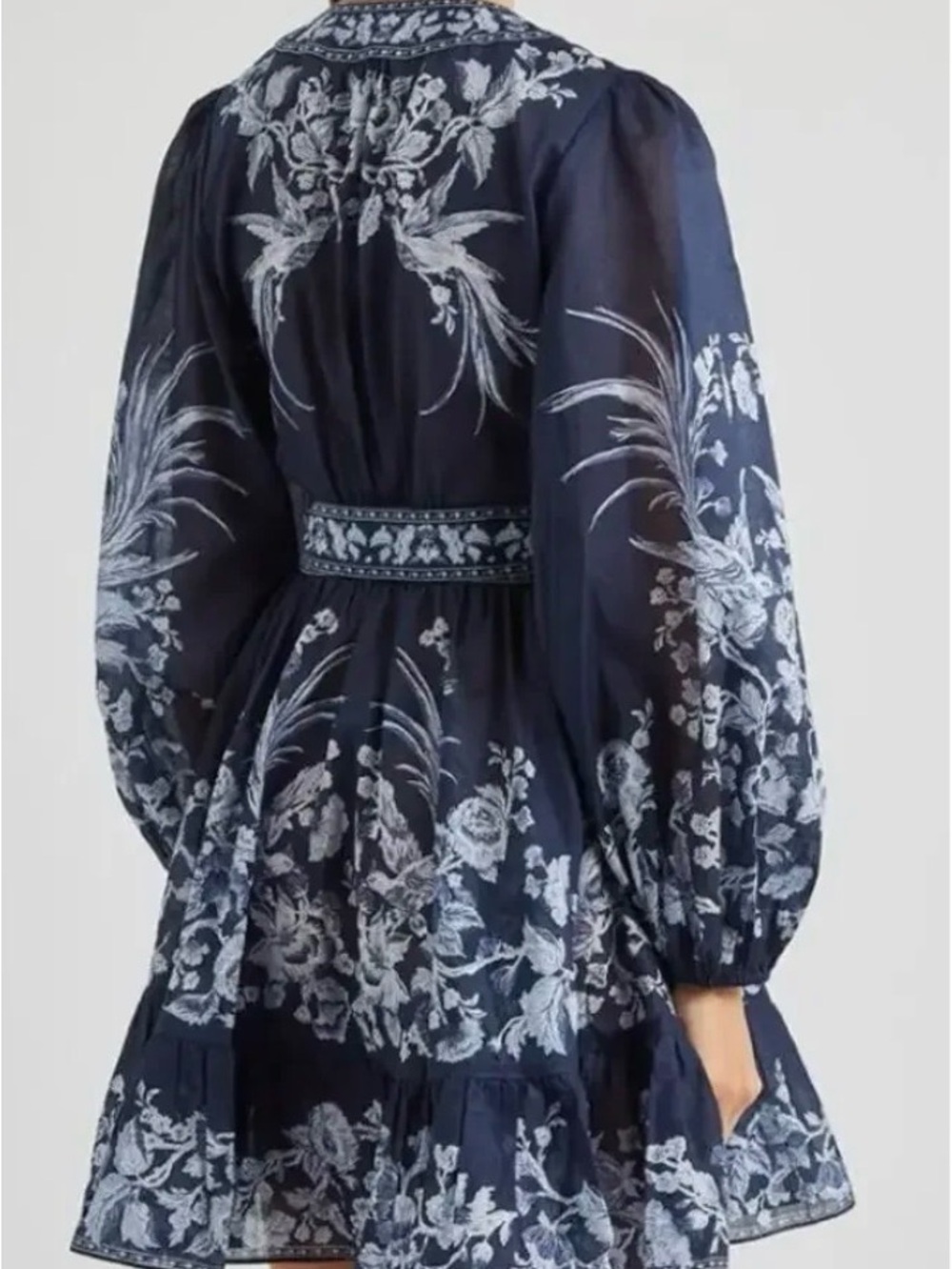 ZIMMERMAN Aliane Floral-Print Cotton Wrap Dress (Sz 0P) - Picture 4 of 7